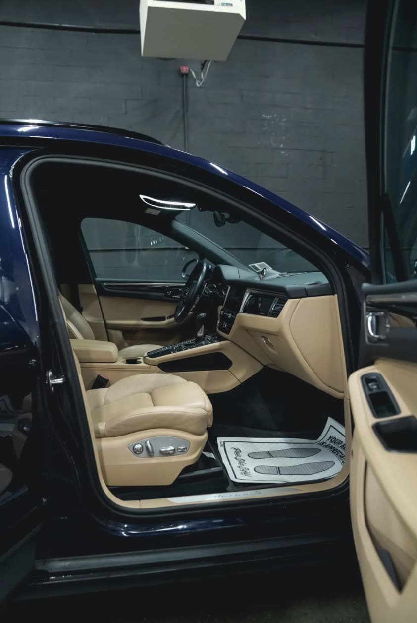 Porsche Macan interior after a full interior detail